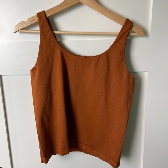 Avec Les Filles S/M Rust Orange Activewear Tank Top - Picture 4 of 5